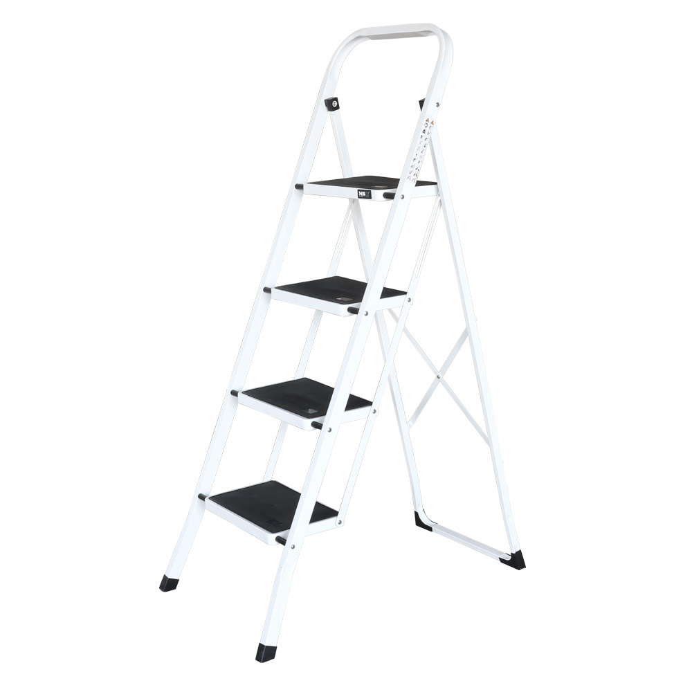 Escabeau domestique - escabeau de cuisine 4 marches - pliable - blanc