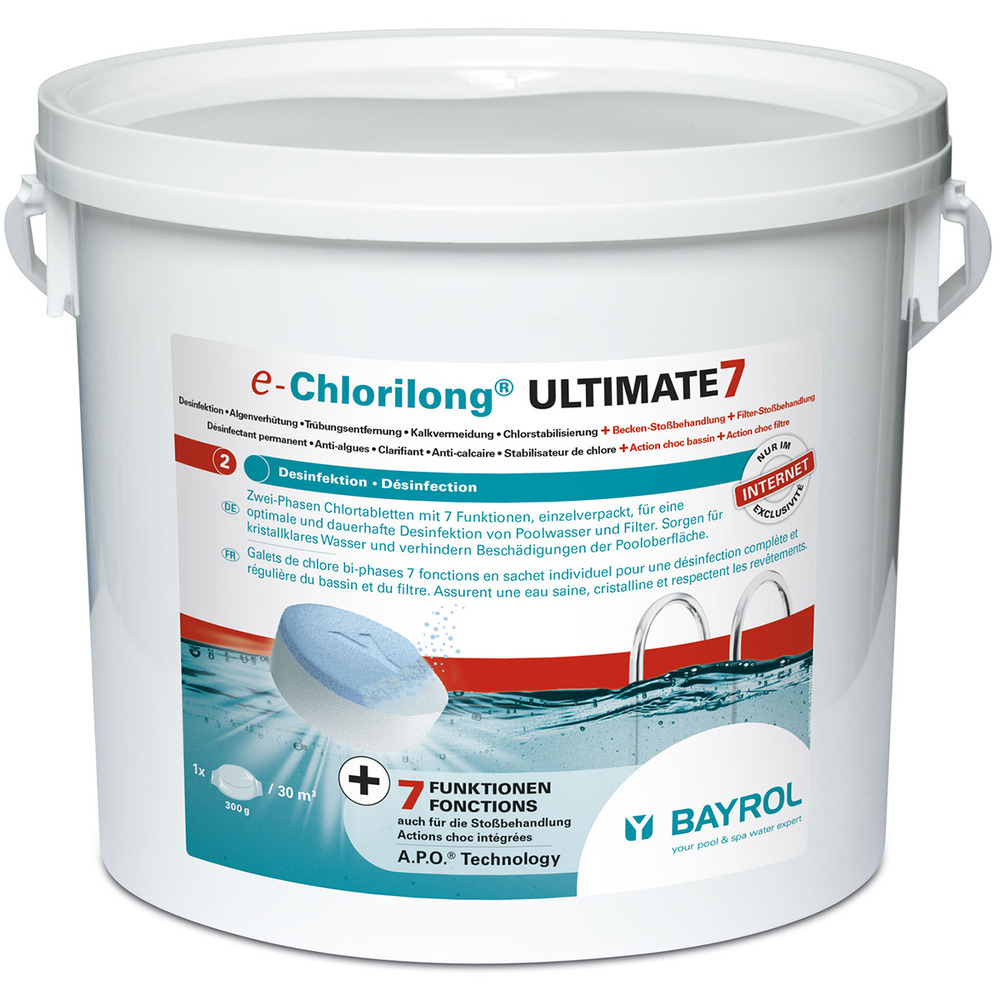 Galets 7en1 chlore lent et rapide 4. 8kg - chlorilong ultimate 7