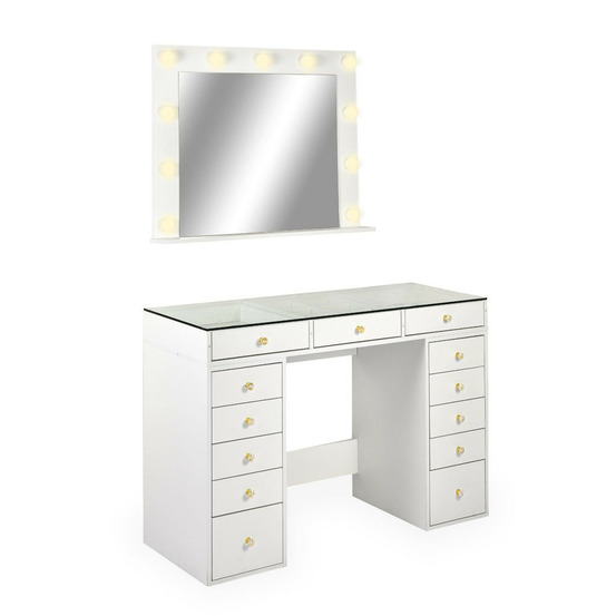Coiffeuse avec 13 tiroirs & miroir