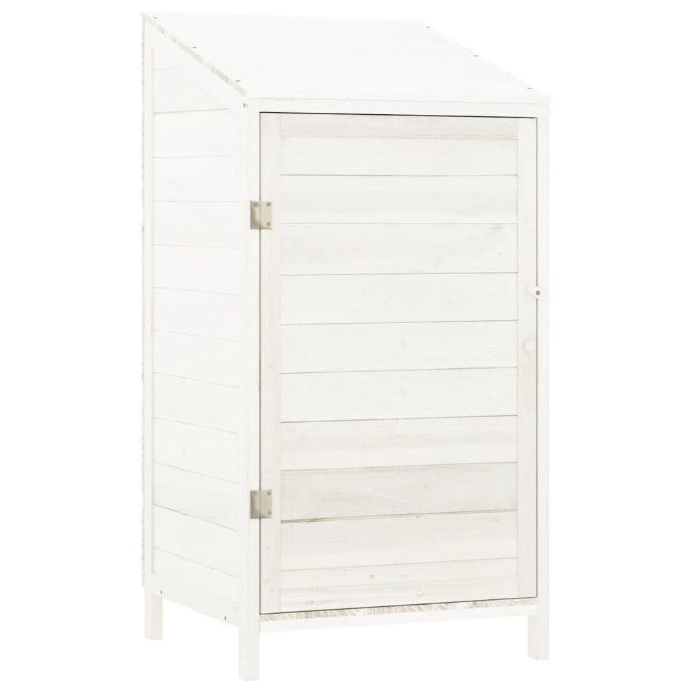 Remise de jardin 55 x 52 x 112 cm bois de sapin solide blanc