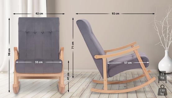 Dondolo saltillo en velours élégant et confortable