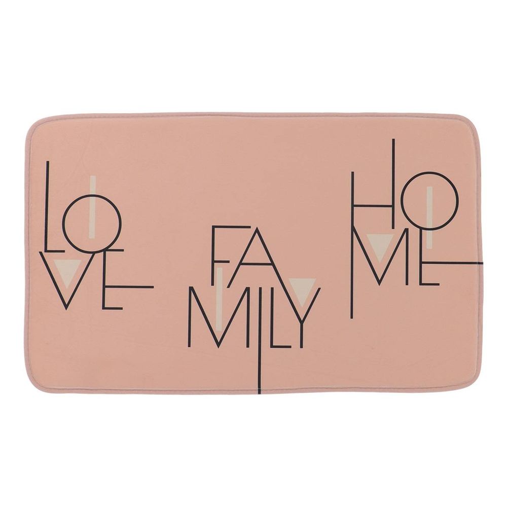 Tapis microfibre imprime 45x75 cm - minimalist blush