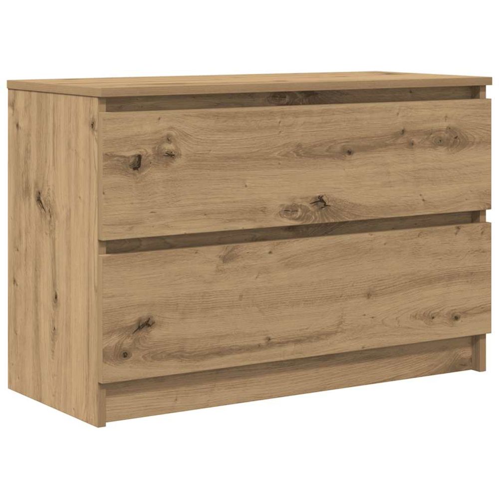 Meuble tv chêne artisanal 80x35x54 cm bois d'ingénierie