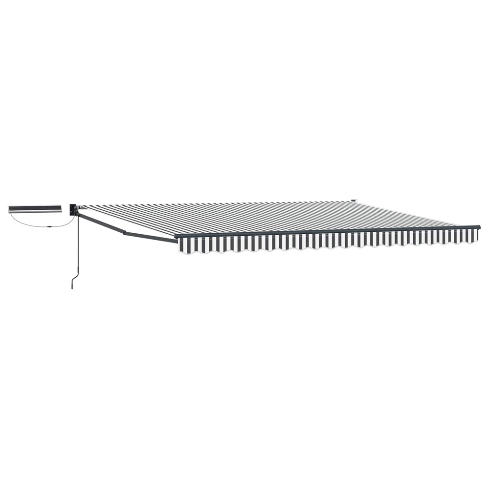 Auvent rétractable électrique anthracite et blanc 5 x 3 m