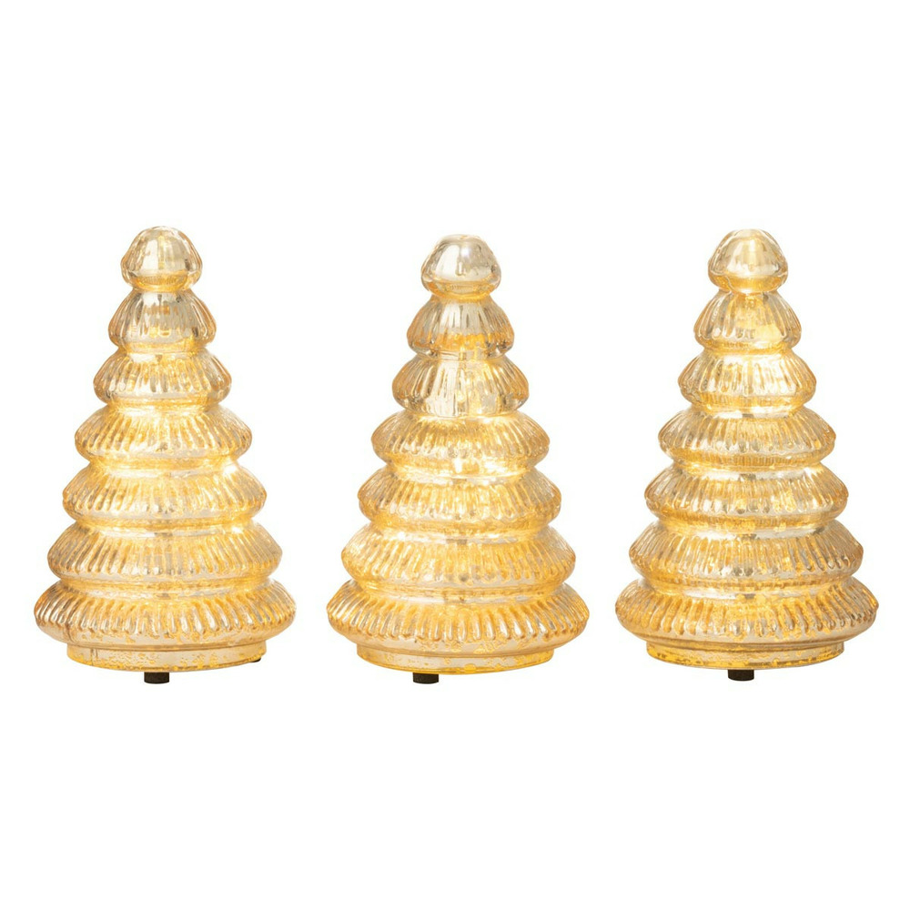 Lot de 3 arbres led en verre 