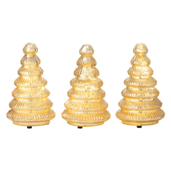 Lot de 3 arbres led en verre