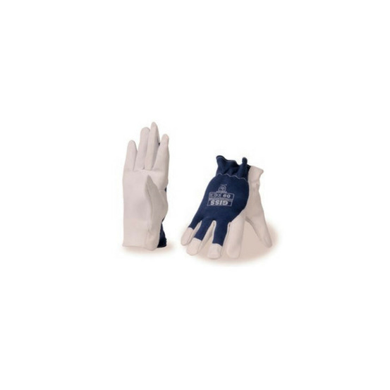 Gants de manutention 100 % coton g precision cuir fleur de chèvre beige bleu t9 giss 839968