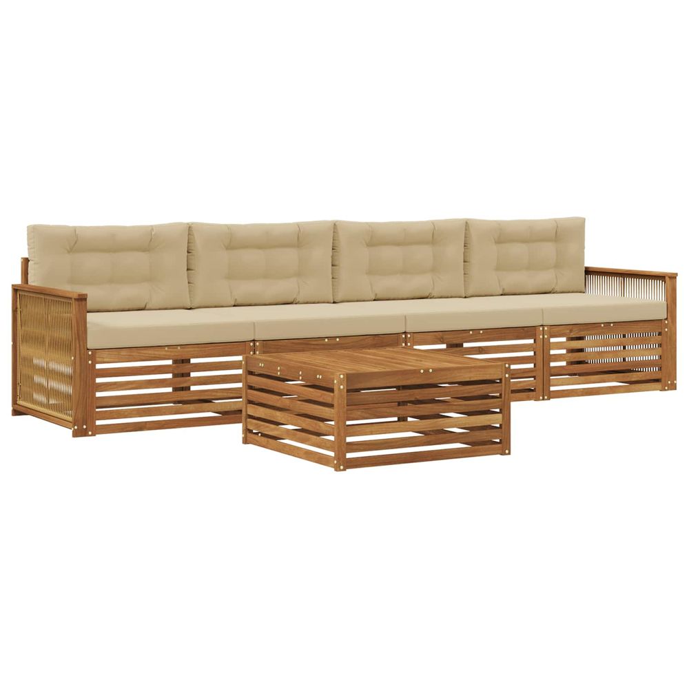 Ensemble de canapés d'extérieur 5 pc naturel et beige