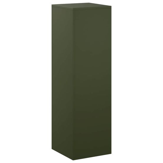 Support de plante vert olive 30 x 30 x 100 cm acier patiné