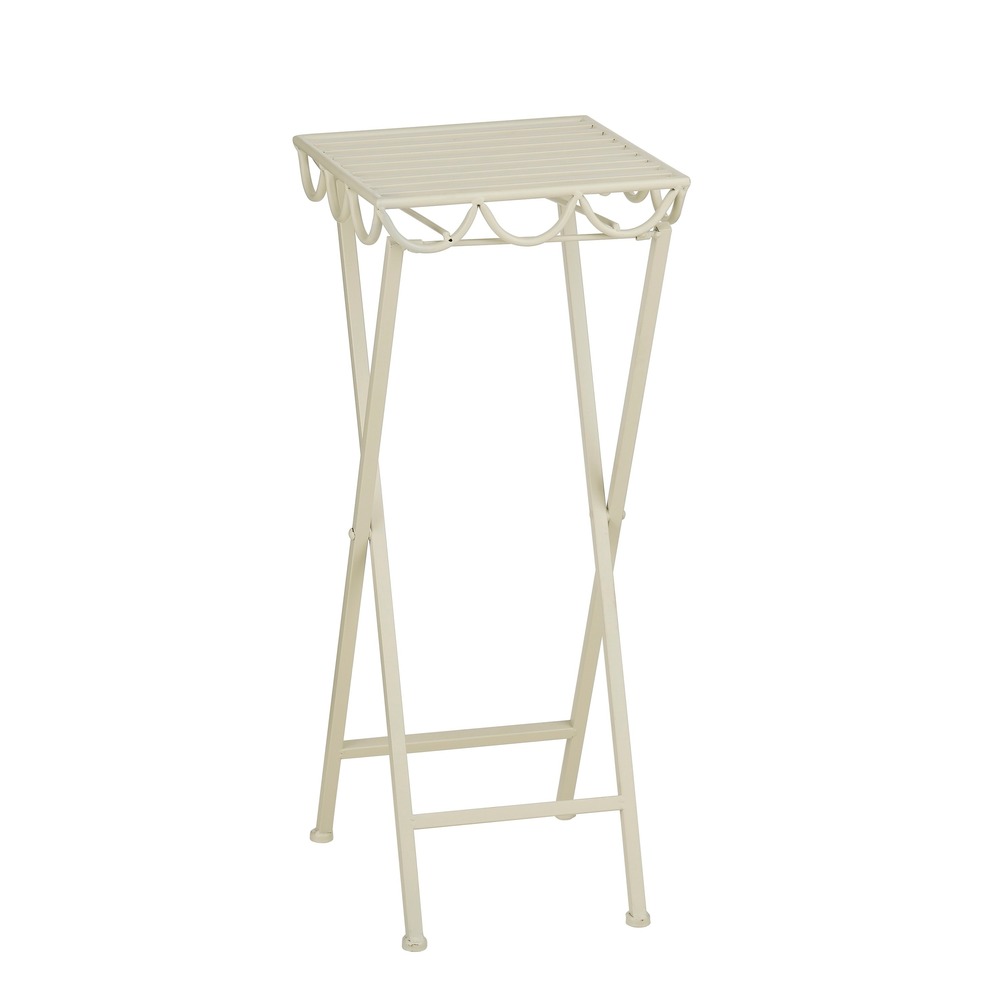 Mica decorations rosalie table pour plantes d’extérieur – support pour plantes d’intérieur 68 x 28 cm – pliable – fer – blanc