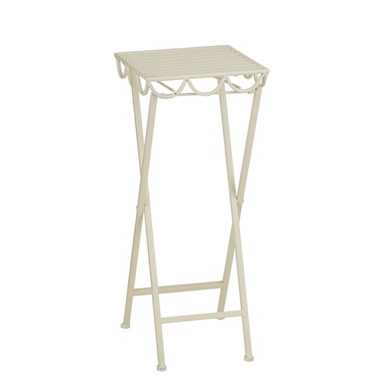 Mica decorations rosalie table pour plantes d’extérieur – support pour plantes d’intérieur 68 x 28 cm – pliable – fer – blanc