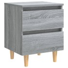 Table de chevet avec pieds en bois sonoma gris 40x35x50 cm