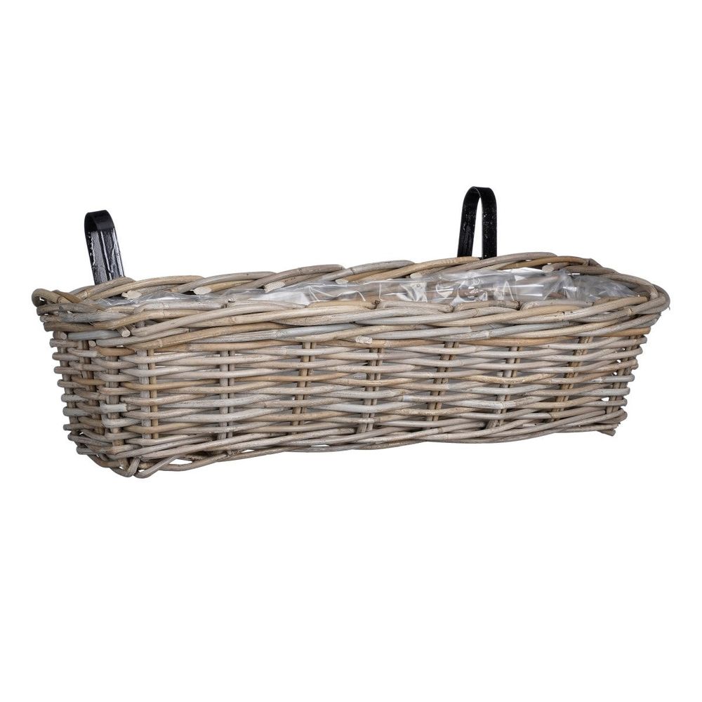 Mica decorations panier marcia - 60x19x15 cm - rotin - gris