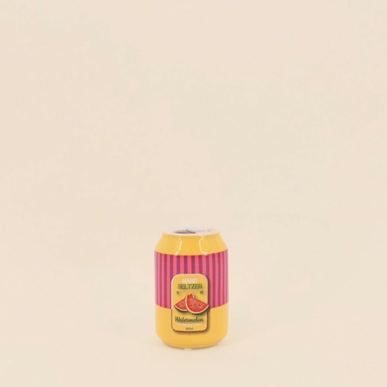 Vase canette limonade jaune, rose 11cm