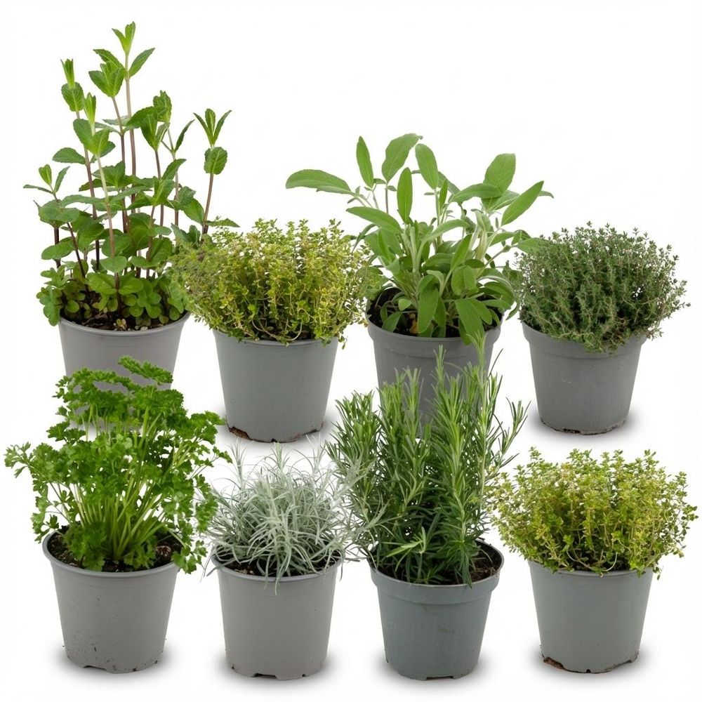 Mélange d'herbes aromatiques - kit d'aromatiques - pot 12 cm - hauteur 15 cm