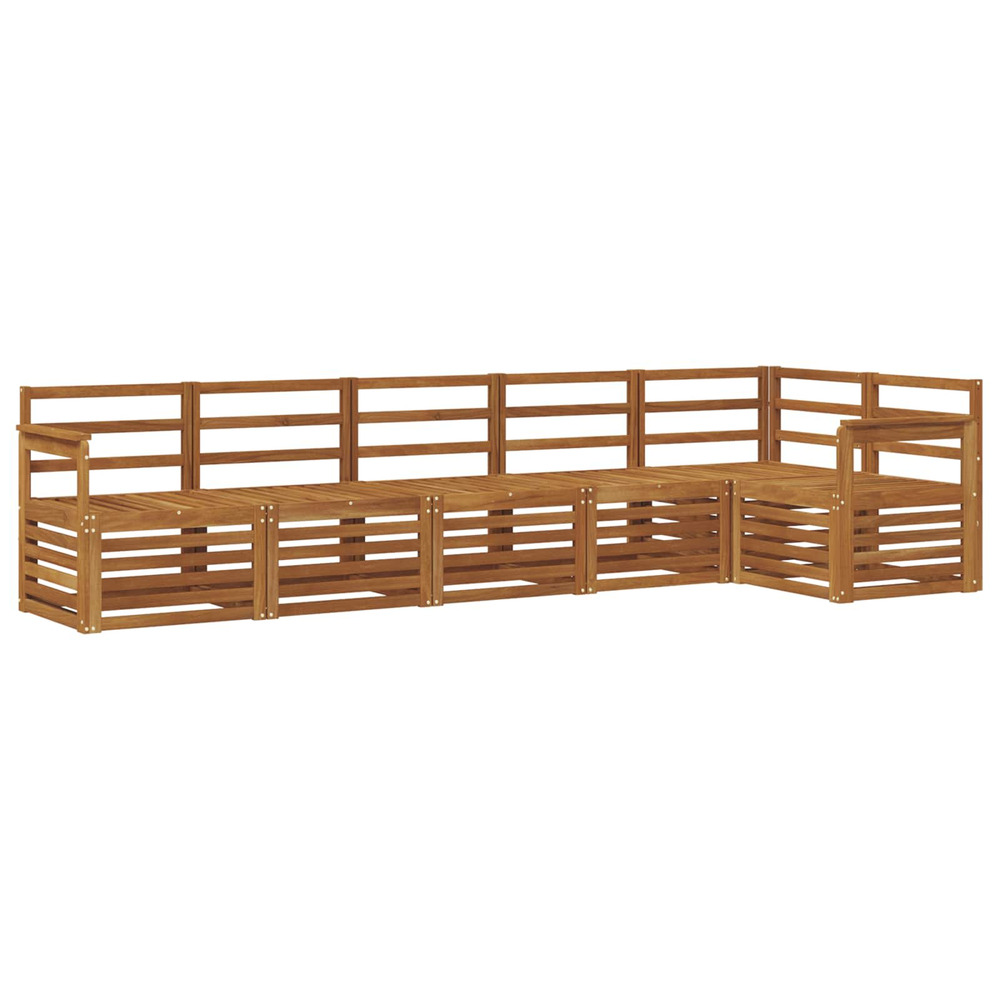 Ensembles de canapés 6 pcs naturel bois d'acacia massif