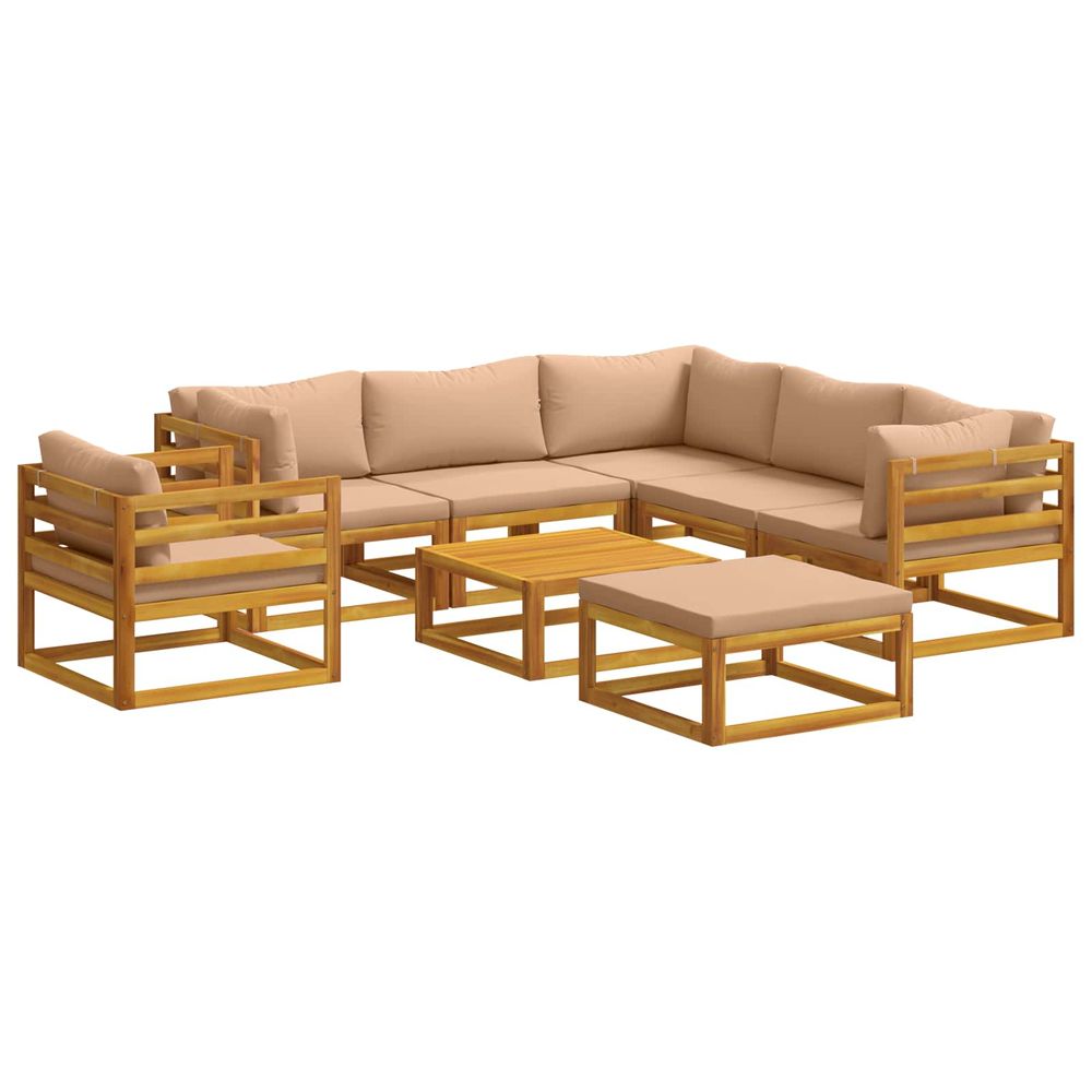 Ensemble de canapés 8 pc naturel bois d'acacia massif