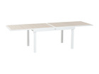 Table de jardin extensible "piazza" lin & blanc 10 places en aluminium traité en epoxy
