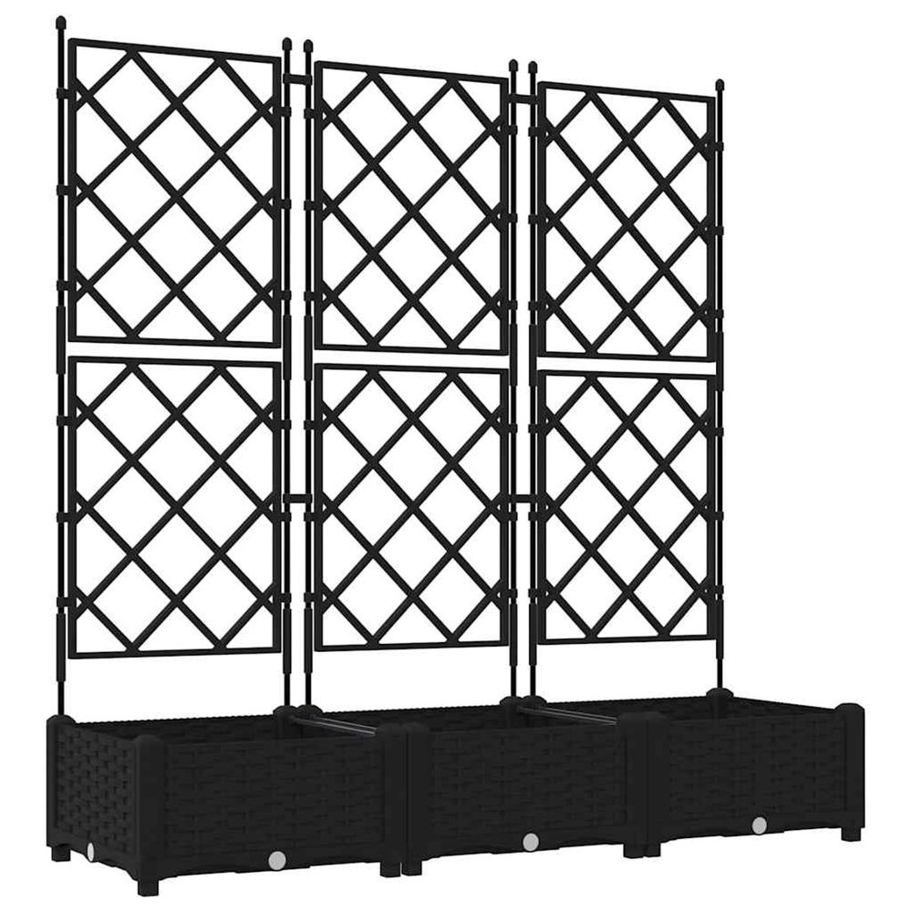 Cache-pot de jardin 3 pc noir 120 x 40 x 125,5 cm pp