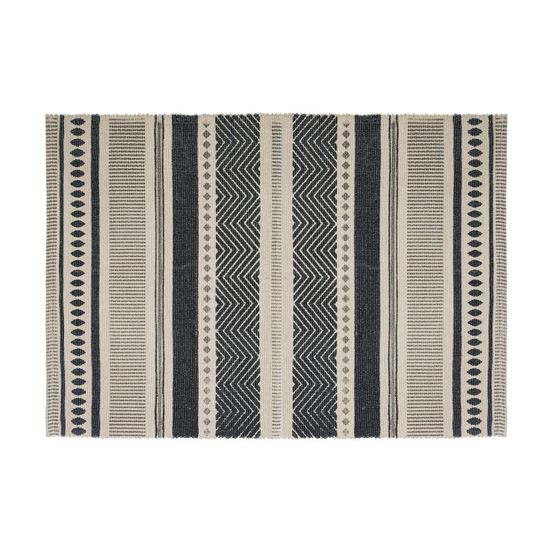 Tapis décoratif en coton imprimé gris foncé 60 x 90 cm
