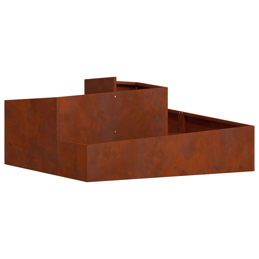 Cache-pot de jardin rouillé 100 x 100 x 50 cm acier patiné