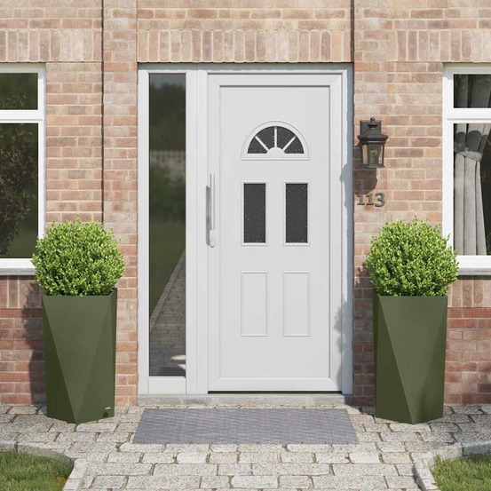 Jardinière 2 pcs vert olive 40 x 40 x 75 cm acier