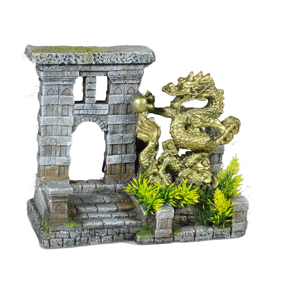 Porte du dragon , taille 21,5  x 11 x 18,5 cm. Décoration aquarium.