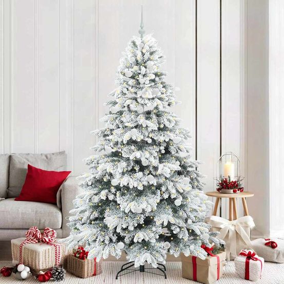 Sapin de noël artificiel 210 cm avec guirlande 300 led 8 modes et 120 boules fournies