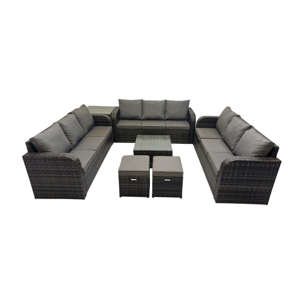 Ensemble de meubles d'extérieur en rotin ensemble de canapé de jardin de patio avec table d'appoint carrée canapé 3 places