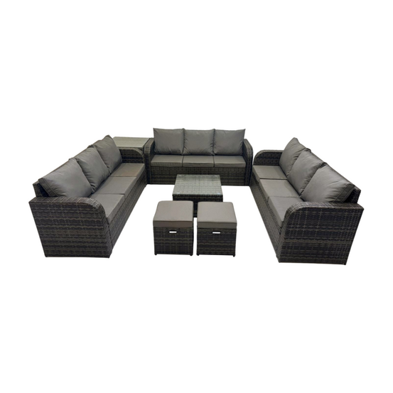 Ensemble de meubles d'extérieur en rotin ensemble de canapé de jardin de patio avec table d'appoint carrée canapé 3 places