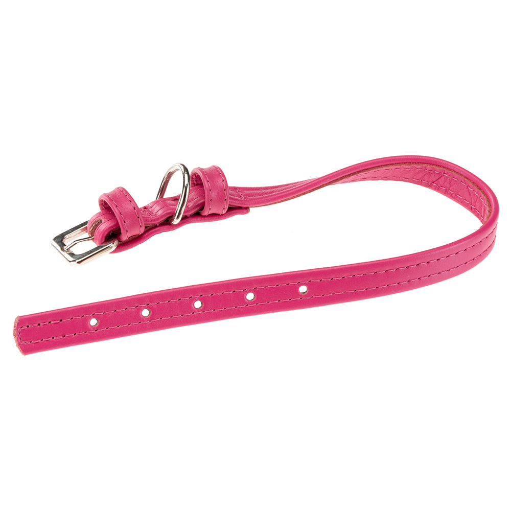Collier pour chiens vogue cf15/36, cuir véritable, réglable, boucle en métal, rose