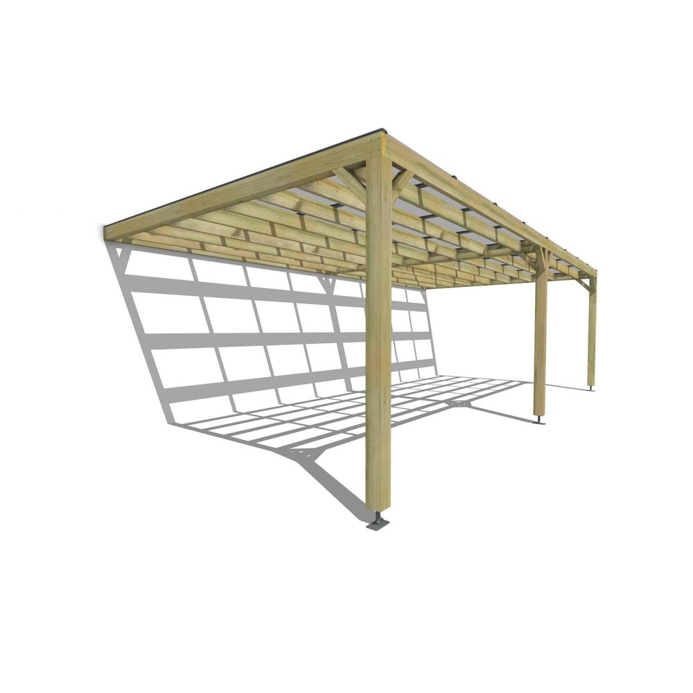 Pergola bois • 8m x 4m • adossée • sens largeur • couverture étanche transparente incluse • livraison comprise