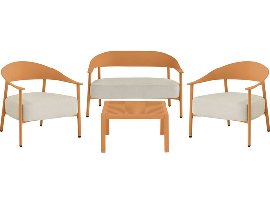 Salon de jardin en métal et plastique