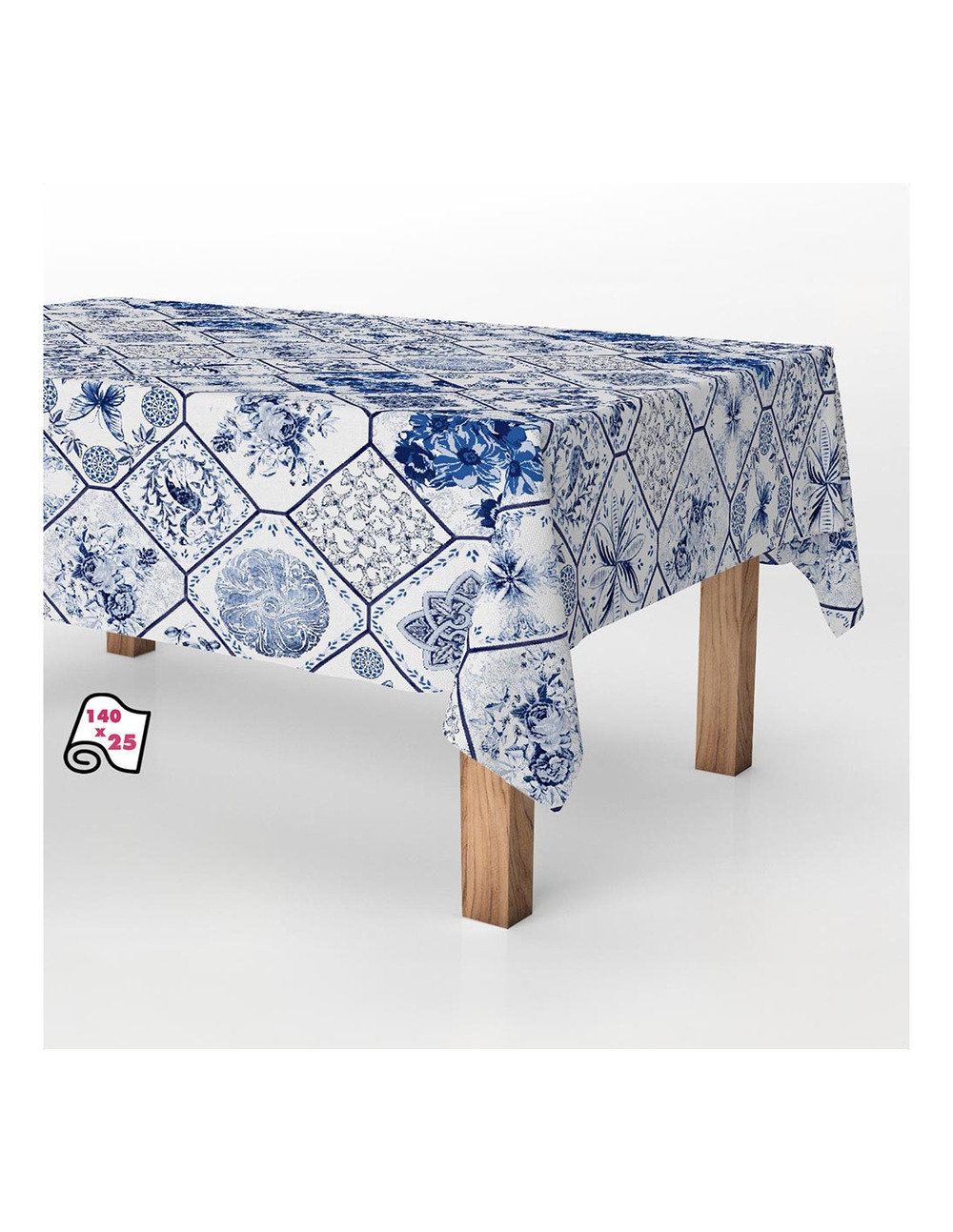 Nappe antitache rol céramique bleue 140cm x 25m exma - exma