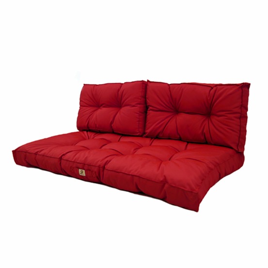 Coussins pour salon de jardin capitonné 100x50cm rouge