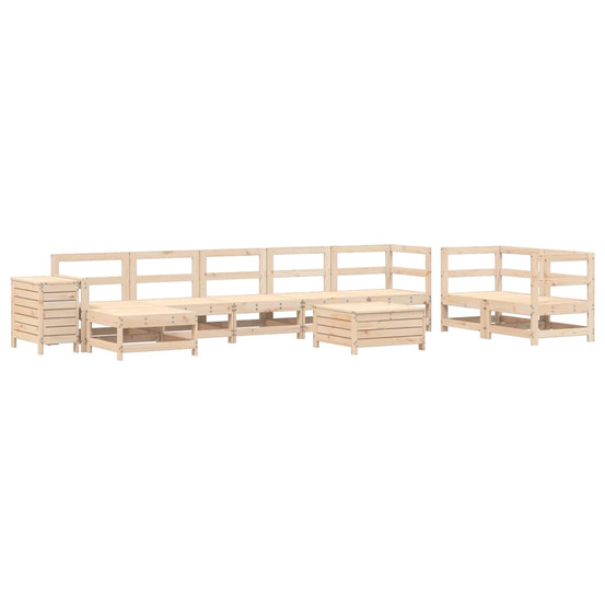 Salon de jardin 10 pcs bois de pin massif