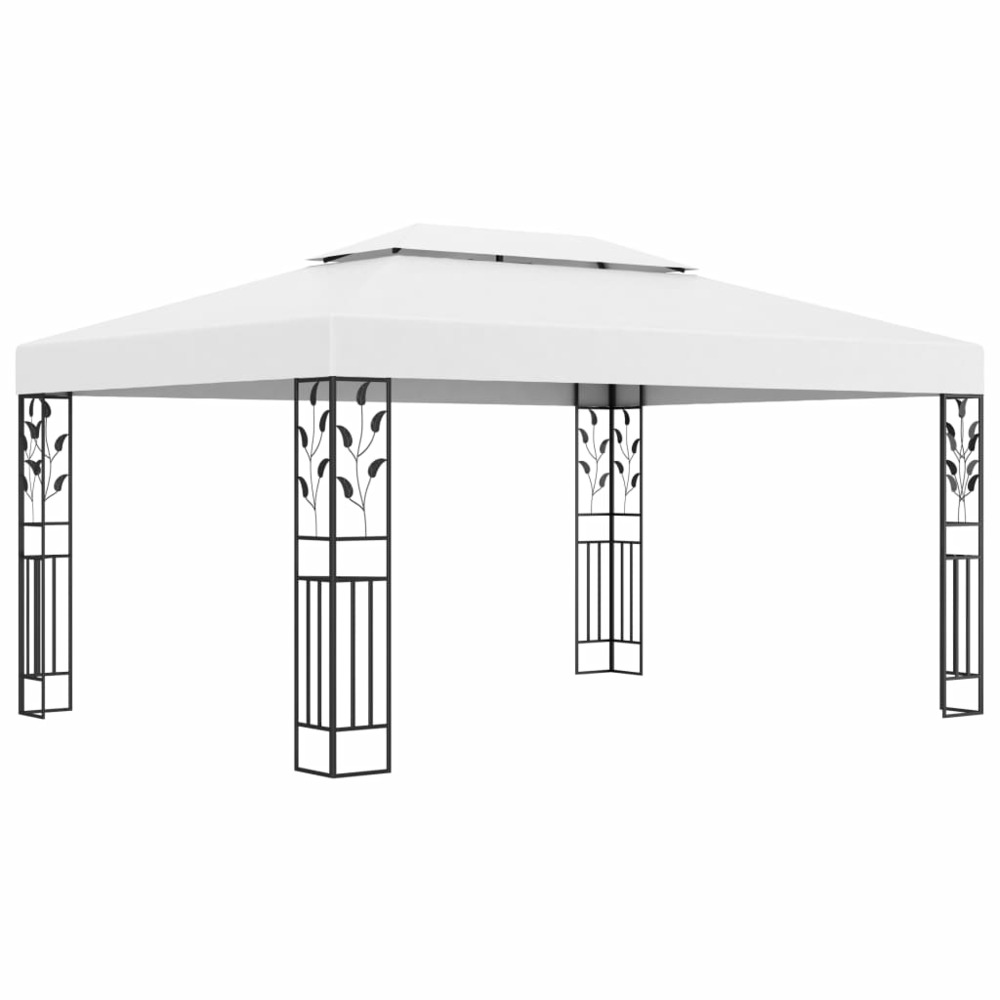 Tonnelle avec double toit 3x4 m blanc