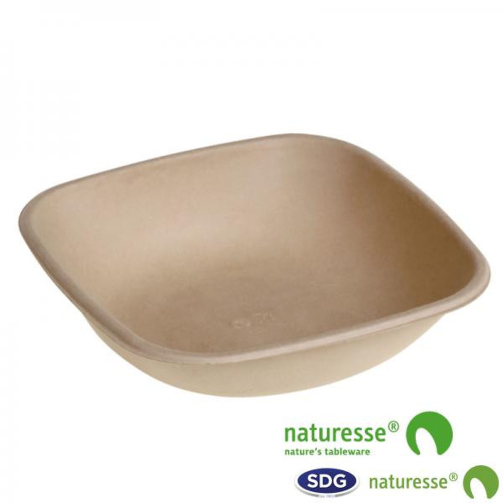 Bol carré pulpe de cellulose nature 500 à 750 ml - sdg - lot de 500