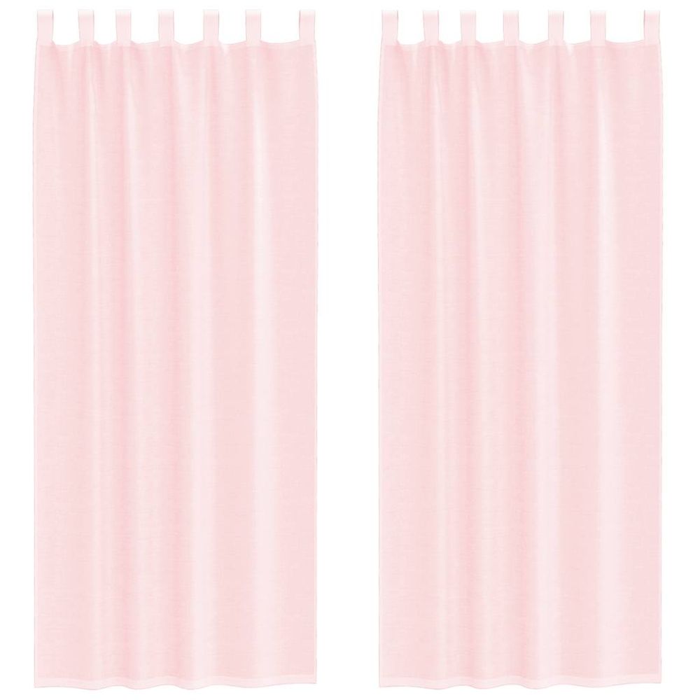 Rideaux en voile avec passe-tringles 2 pcs rose clair