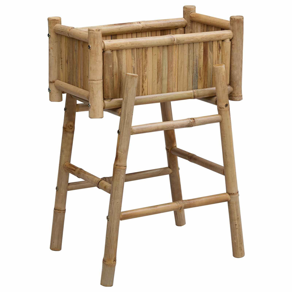 Jardinière d'extérieur avec support naturel 50 x 38 x 74 cm bambou