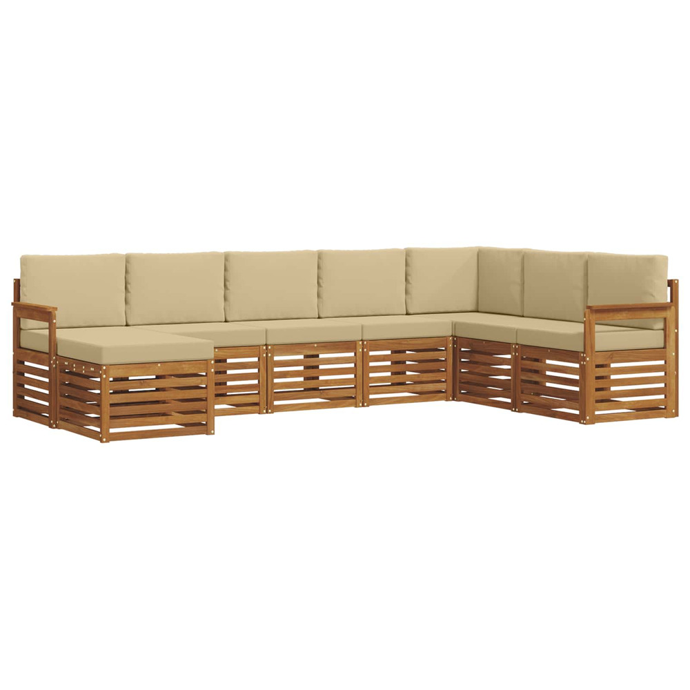 Ensembles de canapés avec coussin 8 pcs naturel et beige