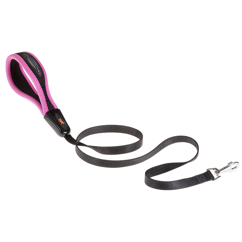 Ferplast laisse pour chien ergofluo, laisse pour petit chien, poignée ergonomique rembourrée, nylon. Taille 120 cm, rose