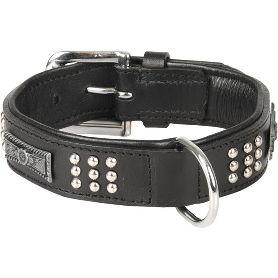 Collier cuir sedona noir taille s/m 31-35 cm pour chien.
