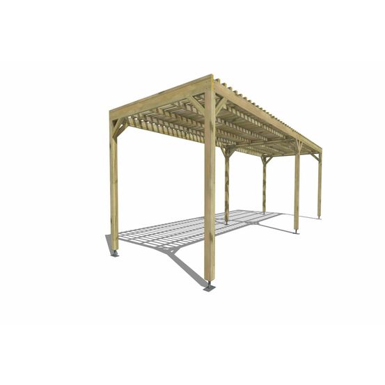 Pergola bois • 7m x 2m • indépendante • sens largeur • lattage bois • livraison comprise