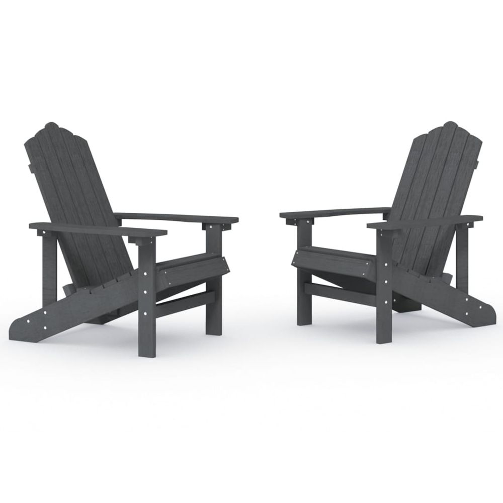 Chaises de jardin adirondack lot de 2 pehd anthracite