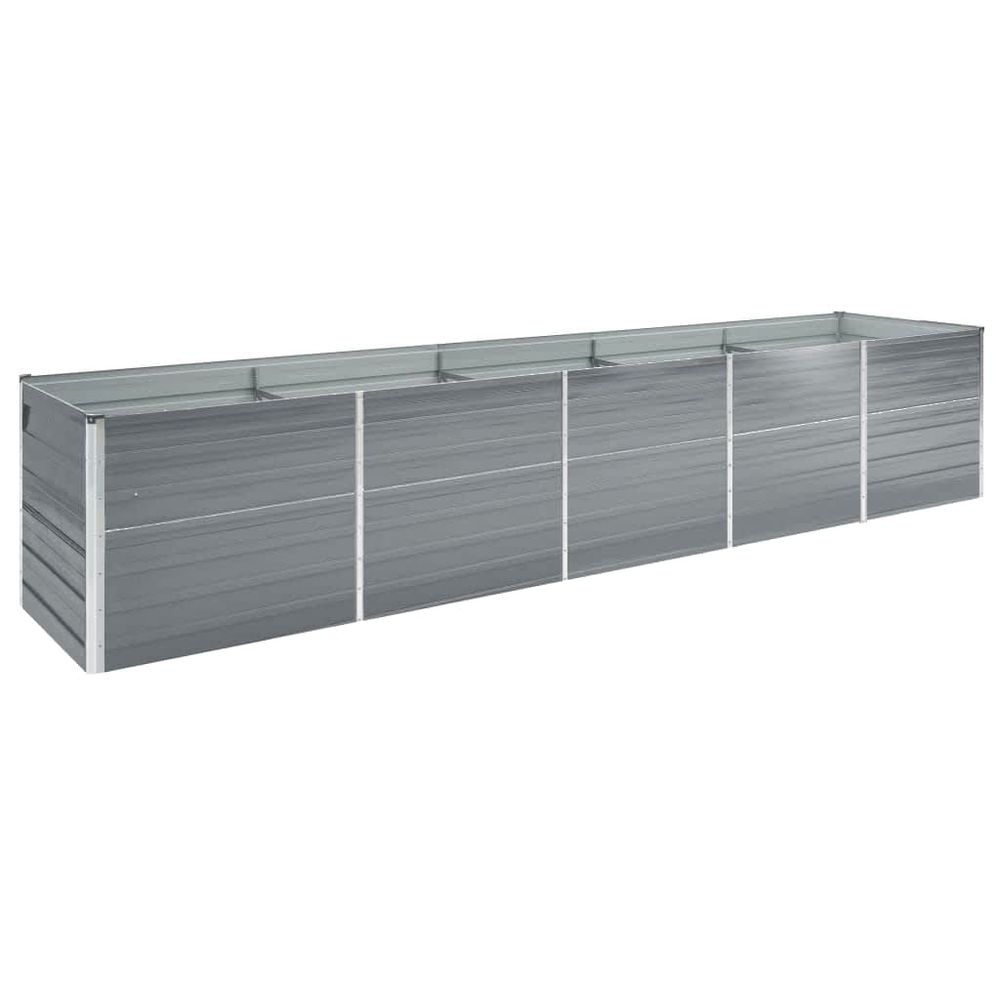 Grand carré potager acier galvanisé pour jardin gris 400x80x45 cm