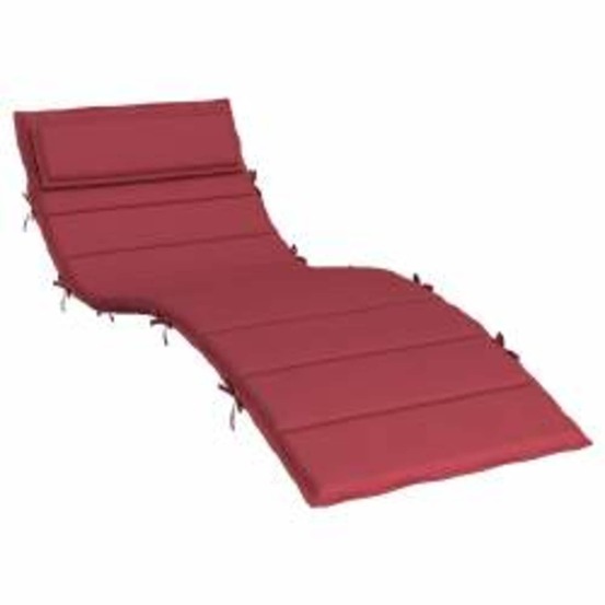 Coussin de transat ensoleillé rouge bordeaux 178 x 60 x 4 cm