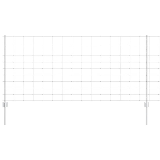 Clôture avec poteau argenté 1 x 50 m acier