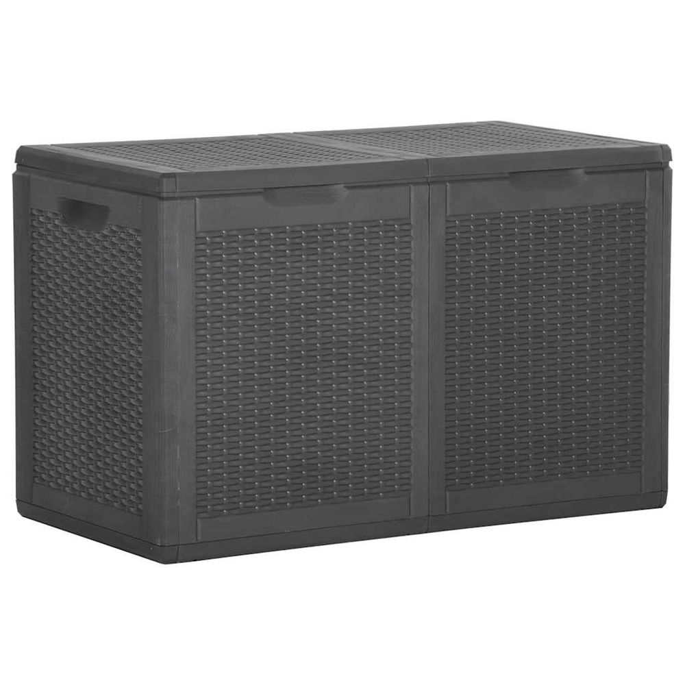 Boîte de rangement de jardin 180 l noir pp rotin