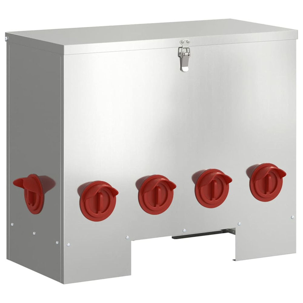 Mangeoire pour poules argent 60,5 x 29 x 51 cm acier galvanisé